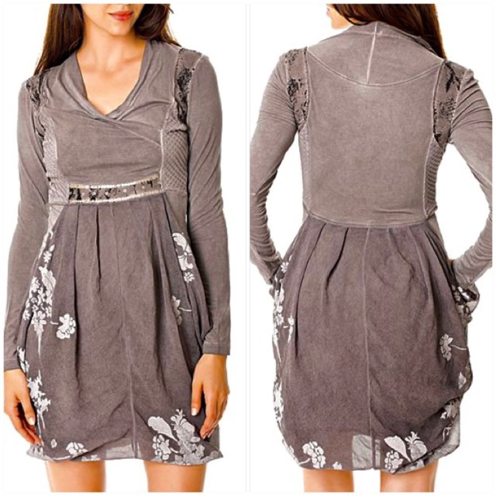 Angels Never Die Dark Gray Unique Design Empire-Waist Dress